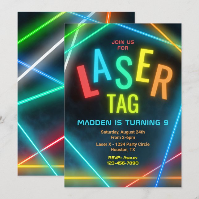 Inbjudan till Laser Märkre på födelsedagen | Laser (Fram/baksida)