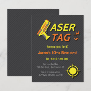 Inbjudan till Laser Tag-födelsedagsfest för barn