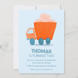 Inbjudan till lastbil på födelsedagen, oavsett åld