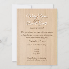Inbjudan till lätt Gräs Wood Wedding