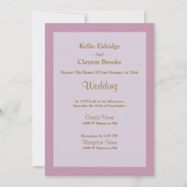 Inbjudan till lätt Lila framlagt bröllop