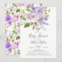 Inbjudan till Lavender Blommigt Baby Shower