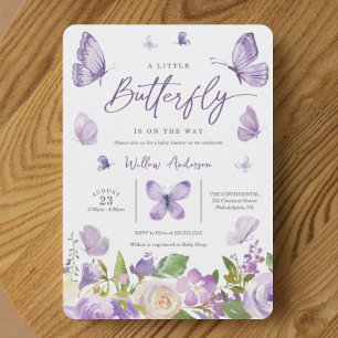 Inbjudan till Lavender Butterfly Baby Shower