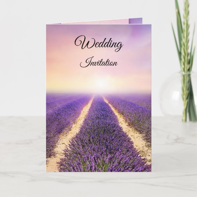 Inbjudan till Lavender European Folded Wedding (Framsida)