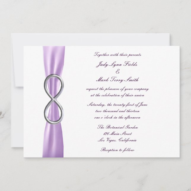 Inbjudan till Lavender Infinity Wedding (Framsida)