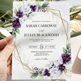Inbjudan till Lavender Lila Geometric Wedding