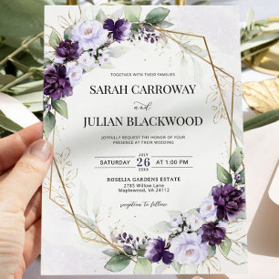 Inbjudan till Lavender Lila Geometric Wedding