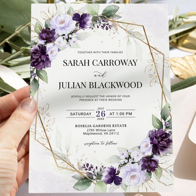 Inbjudan till Lavender Lila Geometric Wedding (Skapare uppladdad)