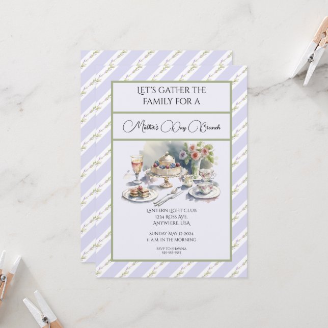 Inbjudan till Lavender Mors dag Brunch (Fram/Back In Situ)