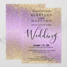 Inbjudan till Lavender och Guld Glitter