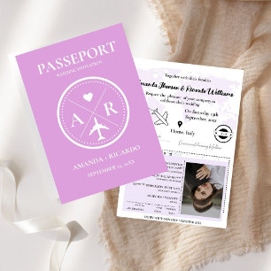 Inbjudan till Lavender Passport-fotobröllop