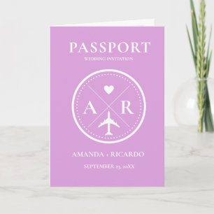 Inbjudan till Lavender Passport-fotobröllop