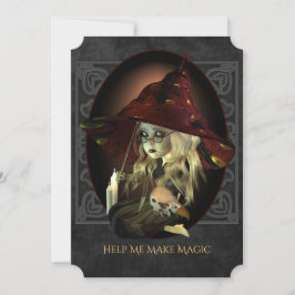 Inbjudan till ledsen Witch Halloween fest