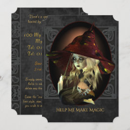 Inbjudan till ledsen Witch Halloween fest