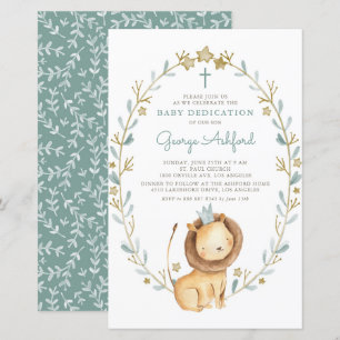 Inbjudan till Lejon Prince Baby Dedication--vatten