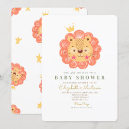 Inbjudan till Lejona Kung-babyskor för orange Cute
