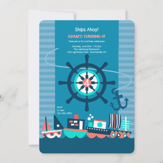 Inbjudan till Leksak-båtar (Framsida)