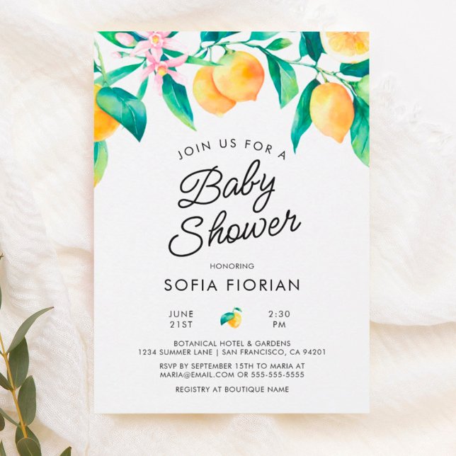 Inbjudan till Lemon Baby Shower (Skapare uppladdad)