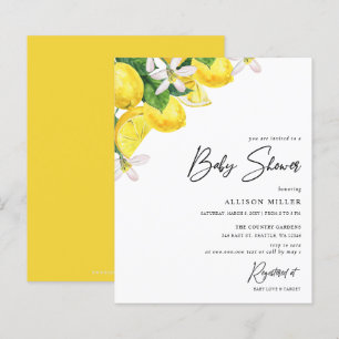 Inbjudan till Lemon Baby Shower för budgetGult