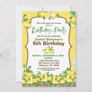 Inbjudan till Lemon Birthday