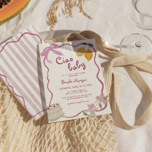 Inbjudan till Lemon Bows Girls Baby Shower