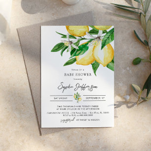 Inbjudan till Lemon Grey Baby Shower