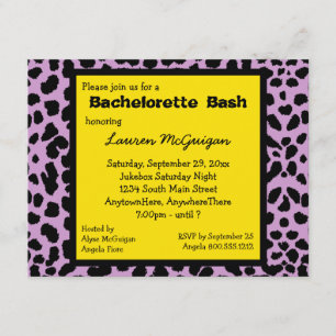 Inbjudan till Lemon Gult Leopard Print Party