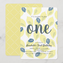 Inbjudan till Lemon & Löv Mönster 1:a födelsedagsp