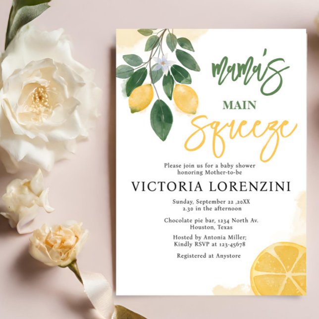 Inbjudan till Lemon Mamma Main Squeeze Baby Shower (Skapare uppladdad)