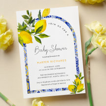 Inbjudan till Lemon Mediterranean Boho Baby Shower