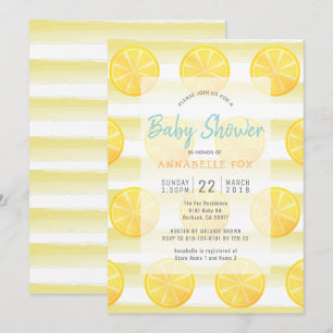 Inbjudan till Lemon & Rand Watercolor Baby Shower