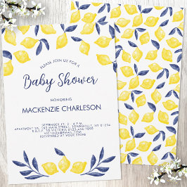 Inbjudan till Lemon Watercolor Baby Shower