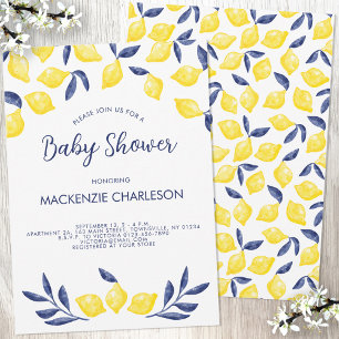 Inbjudan till Lemon Watercolor Baby Shower