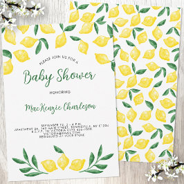 Inbjudan till Lemon Watercolor Baby Shower