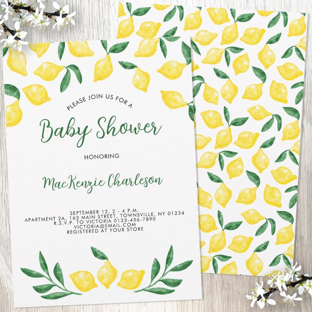 Inbjudan till Lemon Watercolor Baby Shower (Skapare uppladdad)
