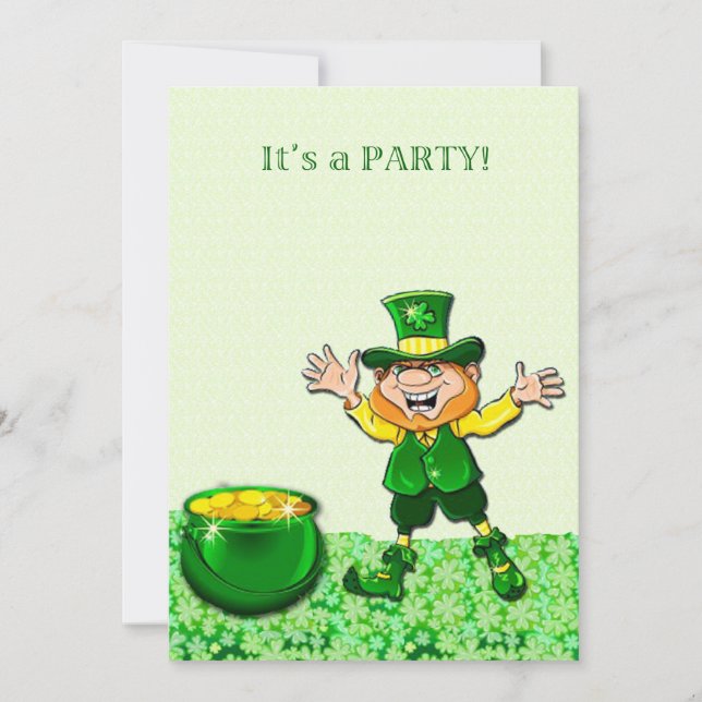 Inbjudan till Leprechaun St. Patrick-Day (Framsida)