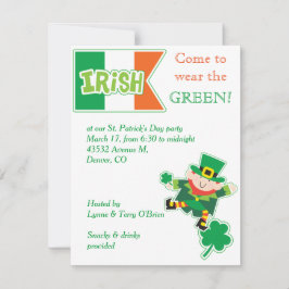 Inbjudan till Leprechaun St patricks day-partiet