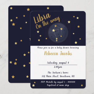 Inbjudan till Libra zodiac Baby Shower