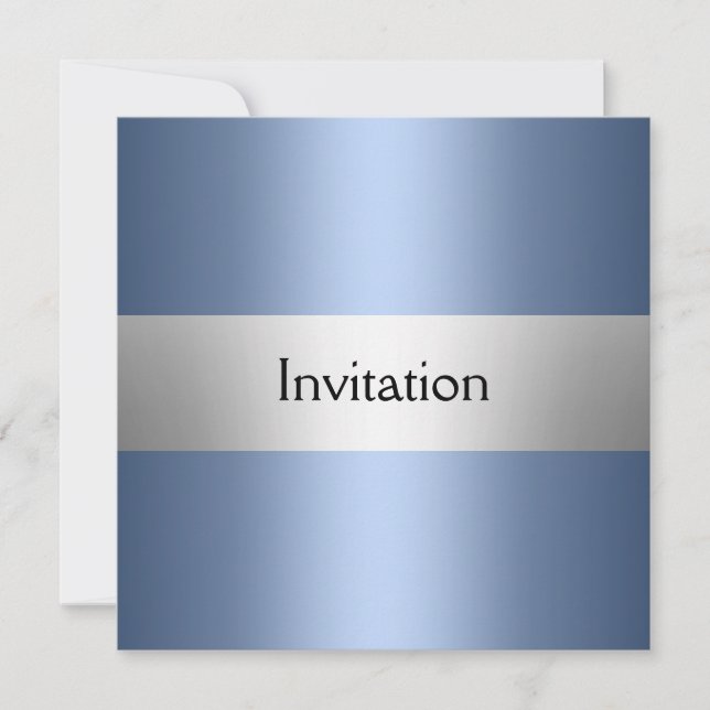 Inbjudan till Light Blue Silver Party (Framsida)