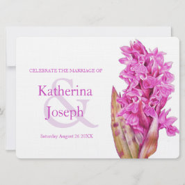 Inbjudan till lila av bröllopsinbjudan för orkidéj