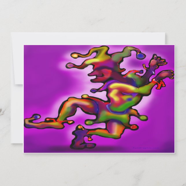 Inbjudan till Lila av Mardi Gras Jester (Framsida)