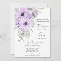 Inbjudan till Lila av vattenfärgsfärg för enkel El