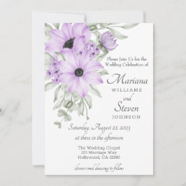 Inbjudan till Lila av vattenfärgsfärg för enkel El