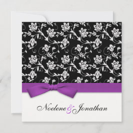 Inbjudan till lila Bow Flower Wedding