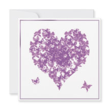 Inbjudan till lila Butterfly Heart Wedding