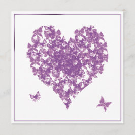 Inbjudan till lila Butterfly Heart Wedding