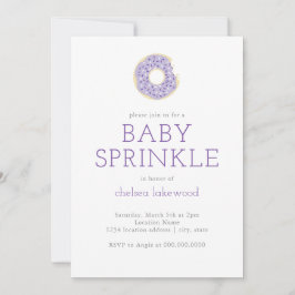 Inbjudan till lila Doughnut Baby Sprinkle Shower