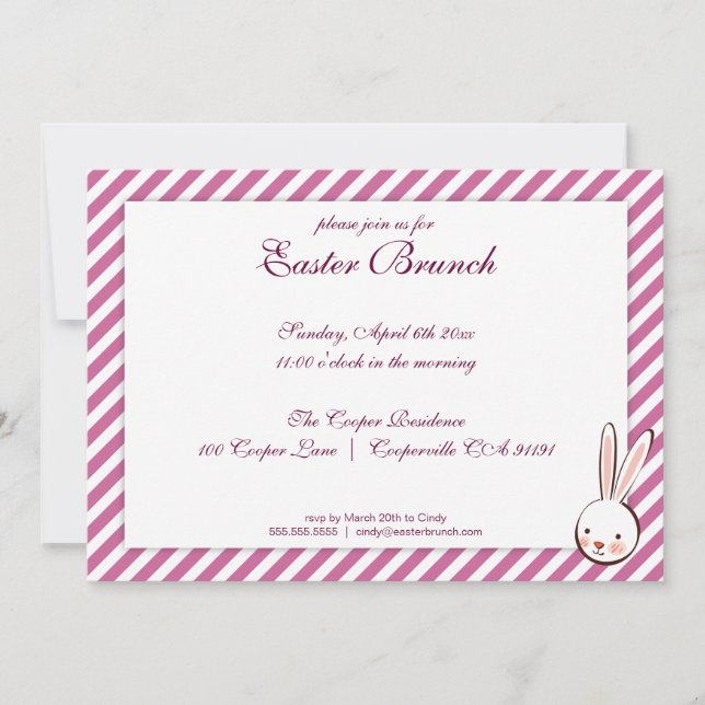 Inbjudan till lila Elegant Påsk Brunch (Framsida)