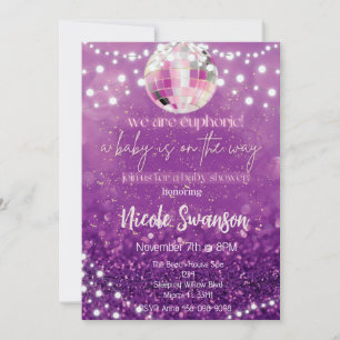 Inbjudan till lila Euphoria Aesthetic Baby Shower