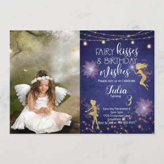 Inbjudan till lila Fairy Birthday